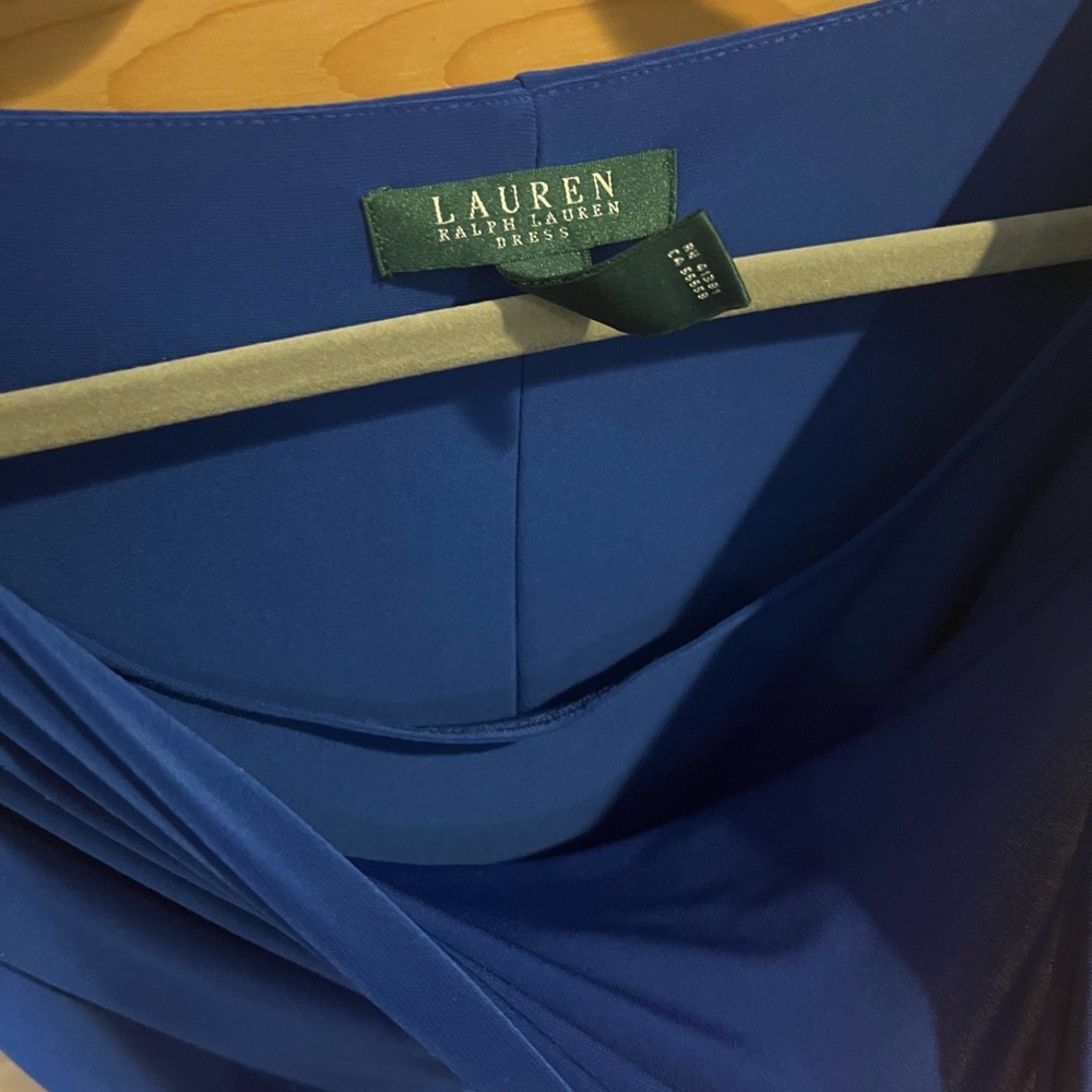 Ralph Lauren cowl neck stretch dress in royal blue - Picture 5 of 6
